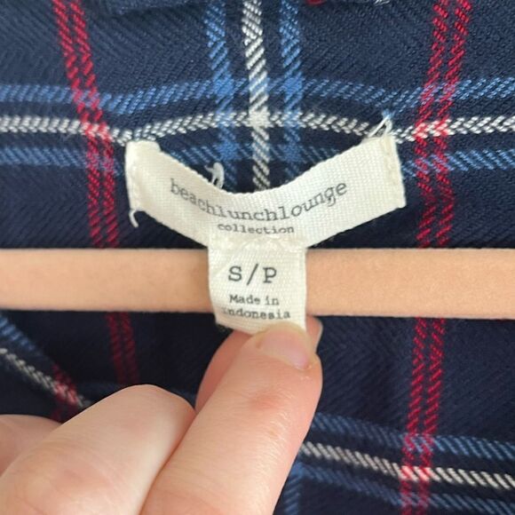 BEACHLUNCHLOUNGE | Soft Navy Plaid Flannel Dress (S) - Picture 4 of 4